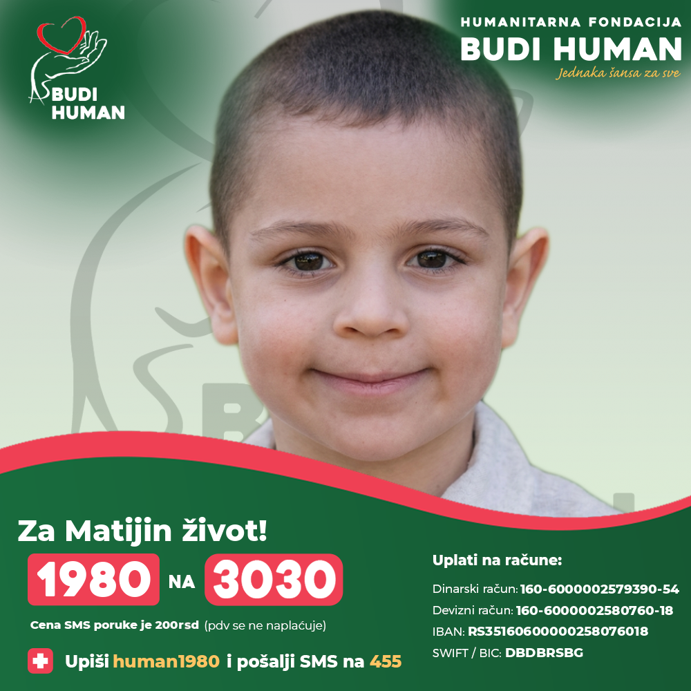 Mališani pevaju za Matiju danas od 18:30 u MZ Veljko Vlahović