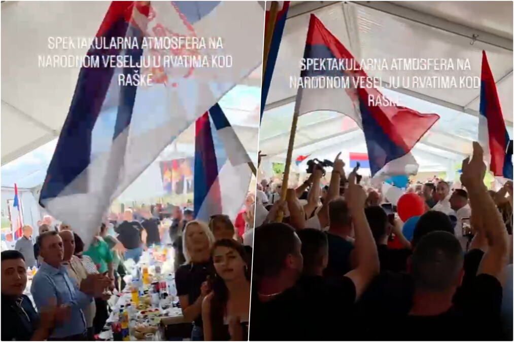 REKA LJUDI U RVATIMA KOD RAŠKE! Veliko narodno veselje okupilo građane: Poslata jasna poruka - Srbija pobeđuje! (VIDEO)
