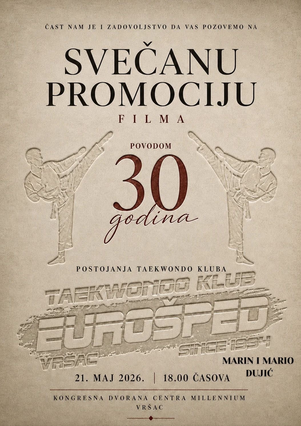 Tekvondo klub „Eurošped“ predstavlja film o 30 godina upešnog sportskog razvoja
