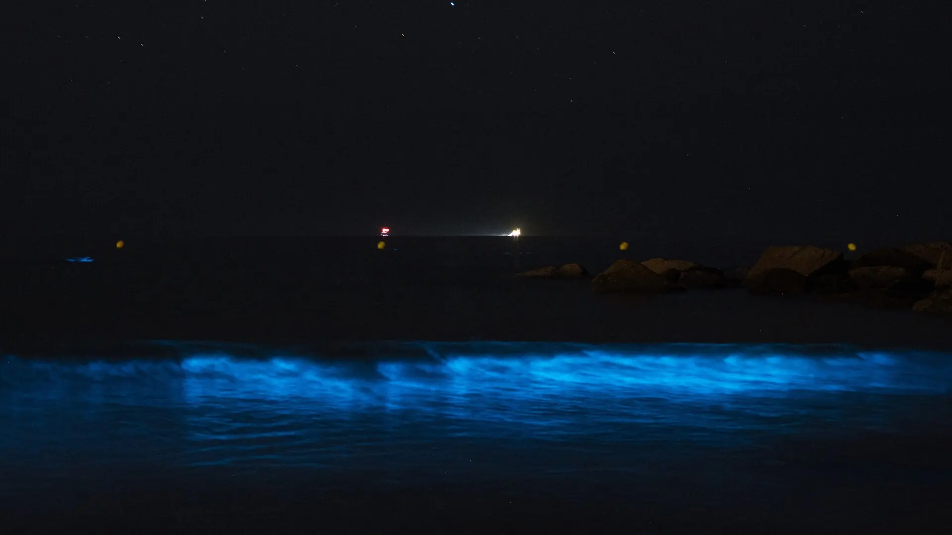  El mar de ardora ilumina O Grove y da paso a un verano lleno de fenómenos naturales en Galicia 