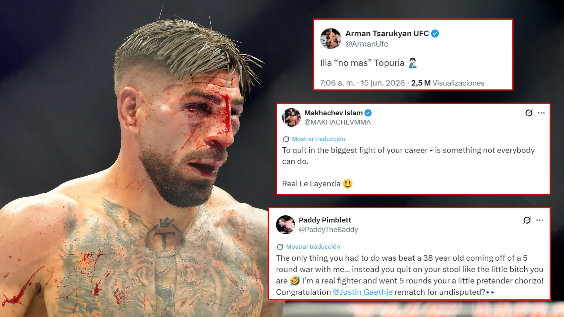  Makhachev, Pimblett y Tsarukyan se cobran su venganza tras la victoria de Gaethje: "Ilia 'No Más' Topuria" 
