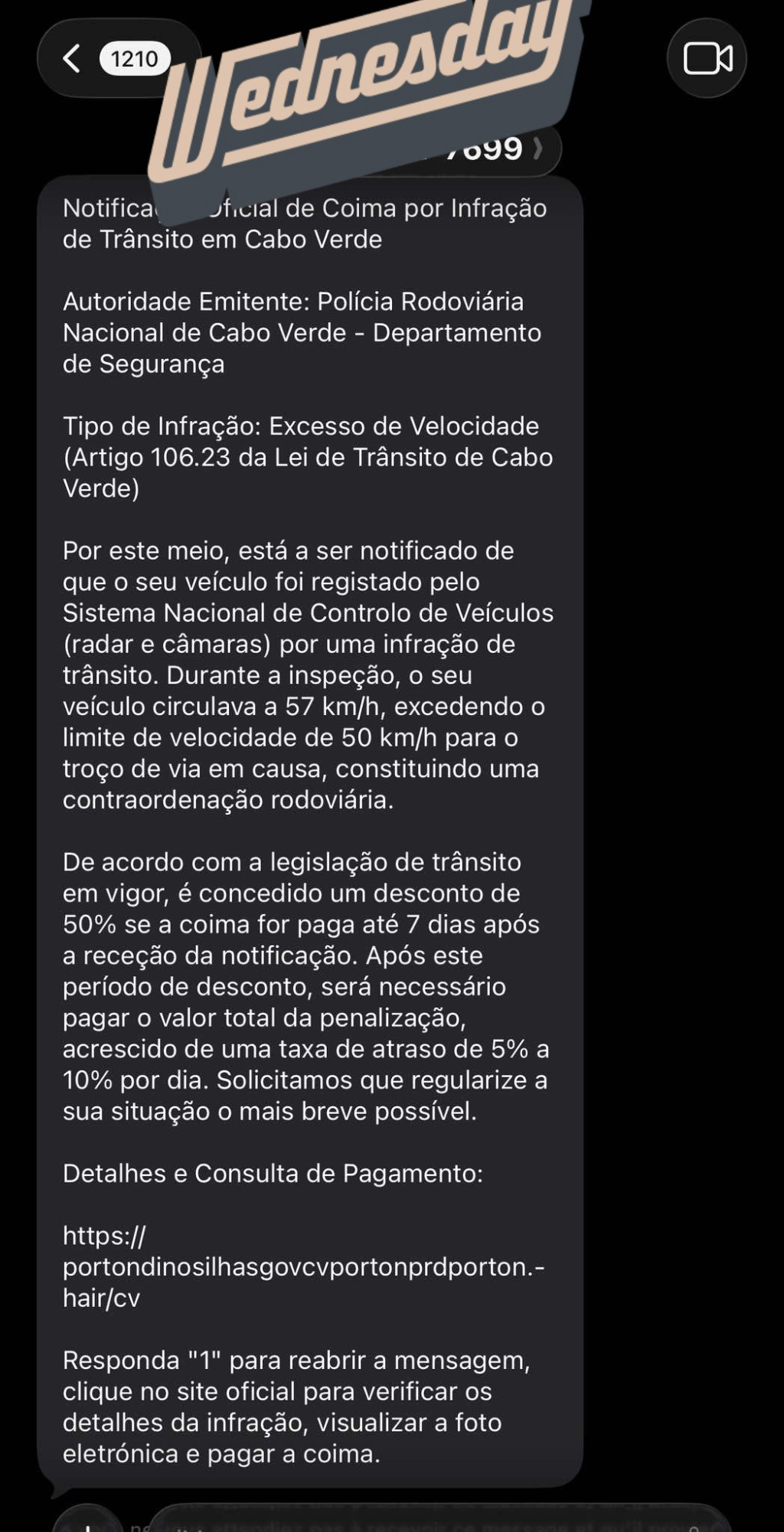 Casa do Cidadão alerta para mensagem fraudulenta com falsa coima de trânsito 
