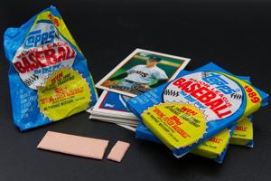 Stacks and stacks of wax packs, now obsolete, summon the joy of baseball-card childhoods