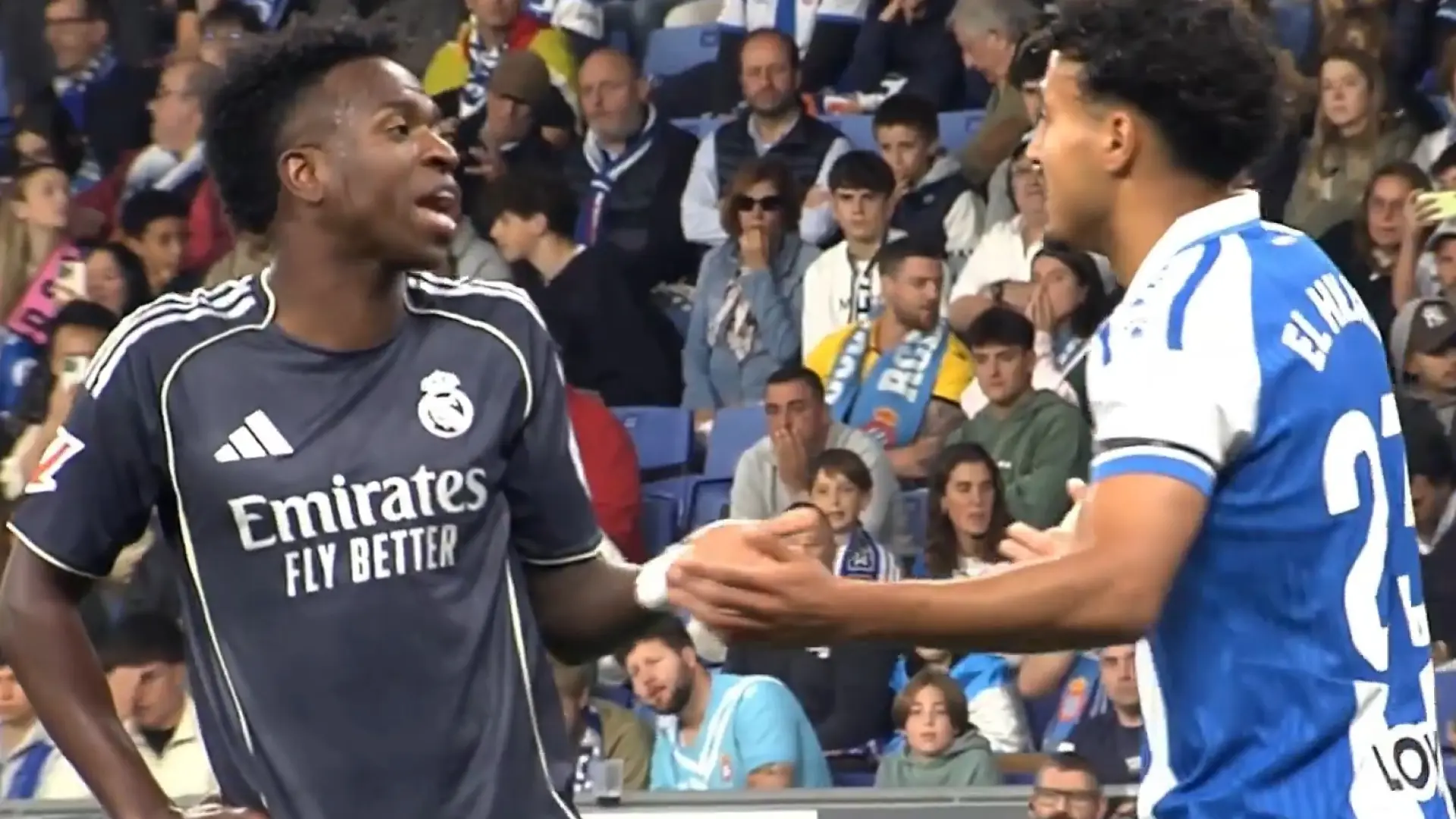  Vinícius, desatado contra El Hilali en el Espanyol - Real Madrid: "Eres tonto, quieres pelearte..." 
