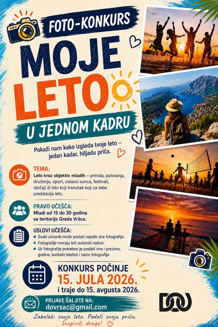Dom omladine Vršac raspisao foto-konkurs „Moje leto u jednom kadru“