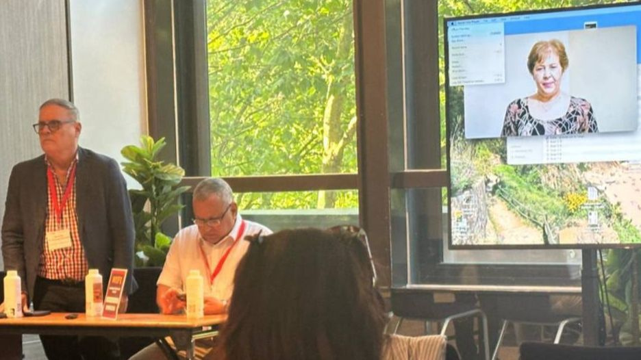 La doctora López Hernández durante su intervención virtual en el congreso de LASA.
