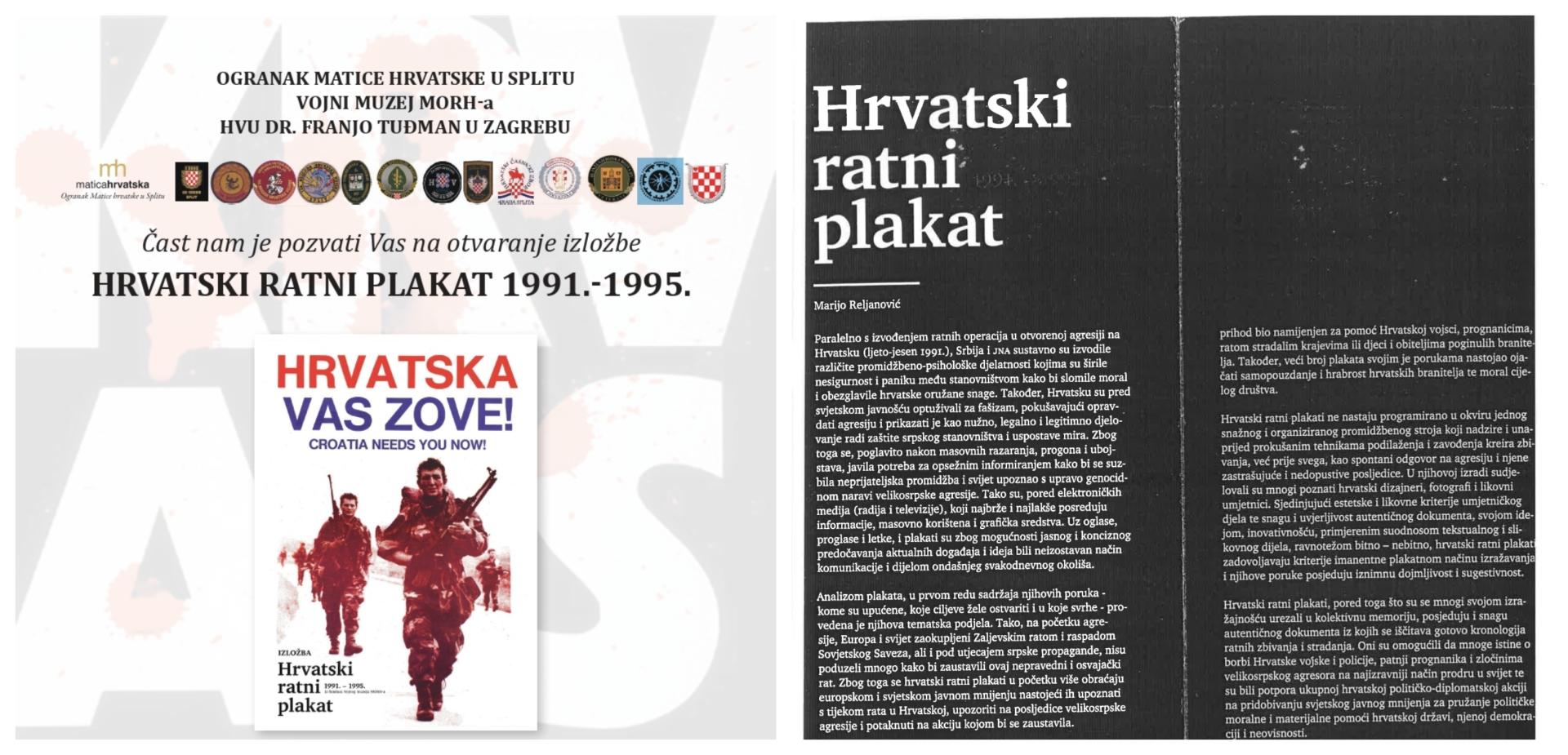 U Splitu se otvara izložba ‘Hrvatski ratni plakat‘ u čast hrvatskim braniteljima i 35. rođendanu Hrvatske vojske
