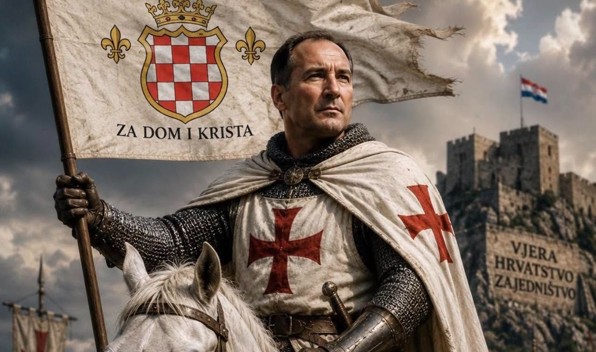 Štimac ne prestaje sa provokacijama: Objavio AI prikaz sebe kao viteza-križara s motivima Herceg-Bosne