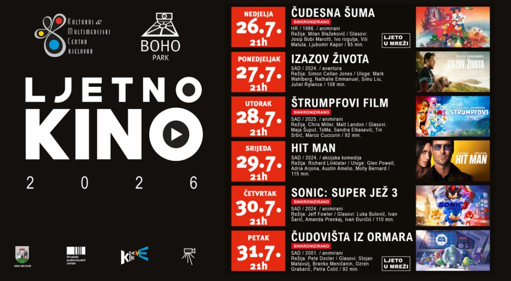 Šest večeri besplatnih filmova očekuje posjetitelje u Boho parku