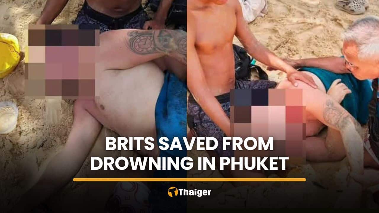 Phuket lifeguards save two British tourists from drowning
