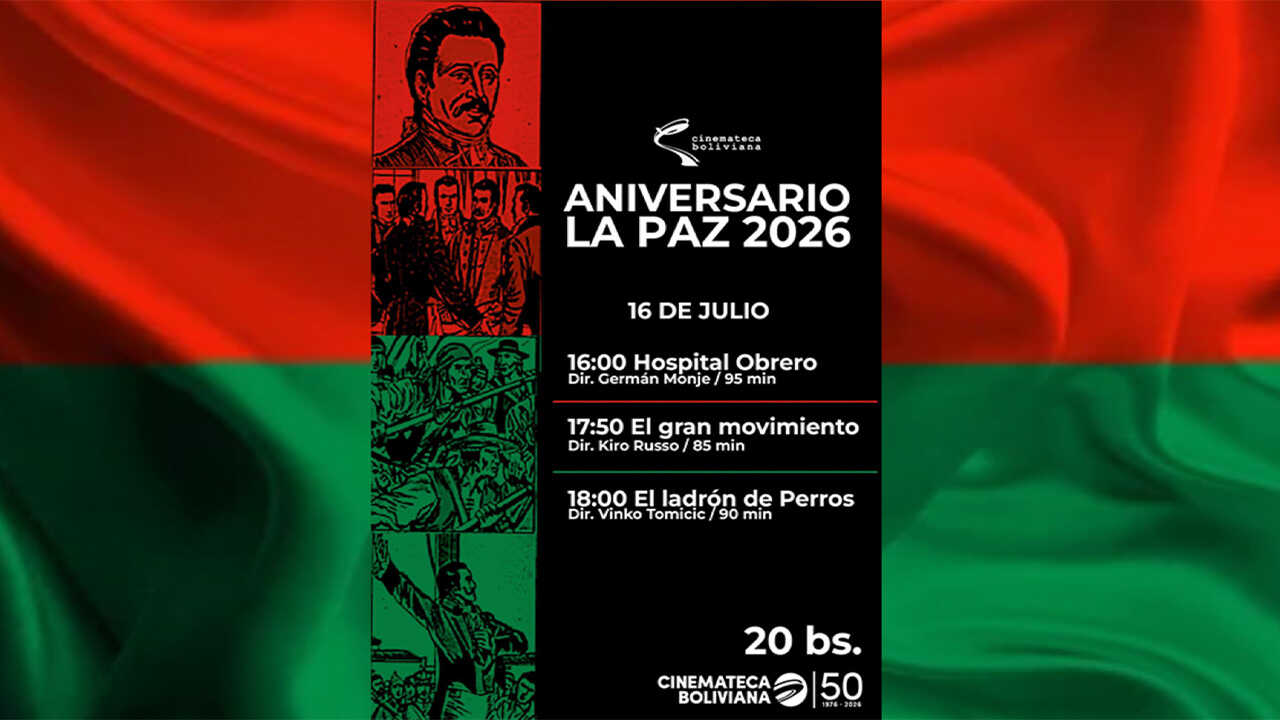 La Cinemateca celebra los 217 años de La Paz con un ciclo especial de cine nacional