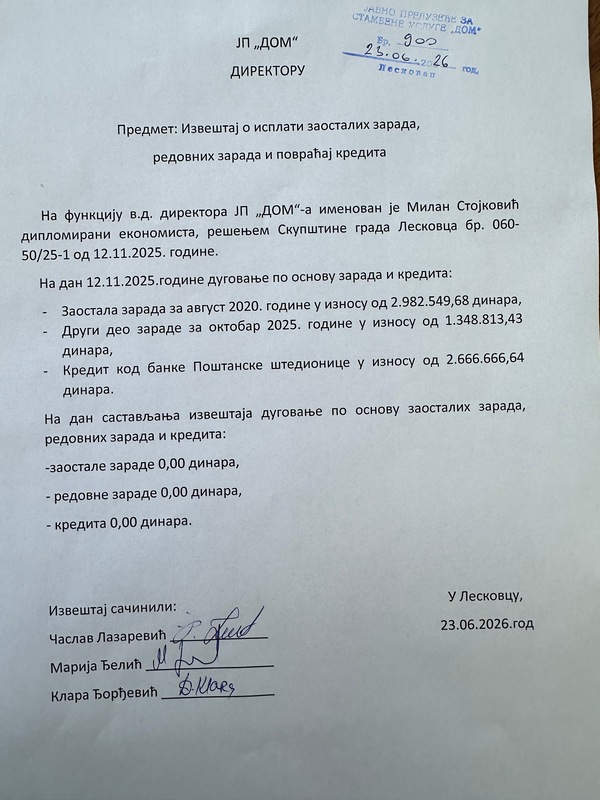 Direktor JP Dom Leskovac: Uspeli smo da u relativno kratkom roku stabilizujemo finansije preduzeća