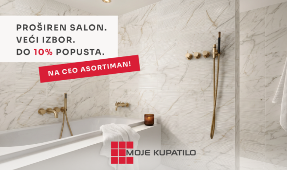 Moje Kupatilo proširilo salon u Kragujevcu: U junu do 10% popusta na ceo asortiman