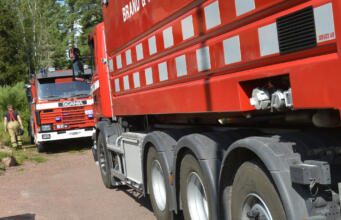 Brand i bil i Geta