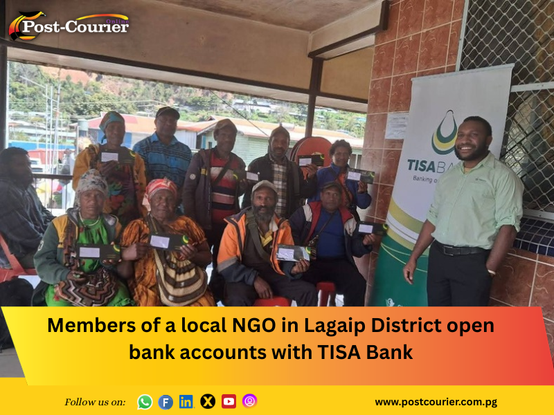 Members of a local NGO in Lagaip District open bank accounts with TISA Bank