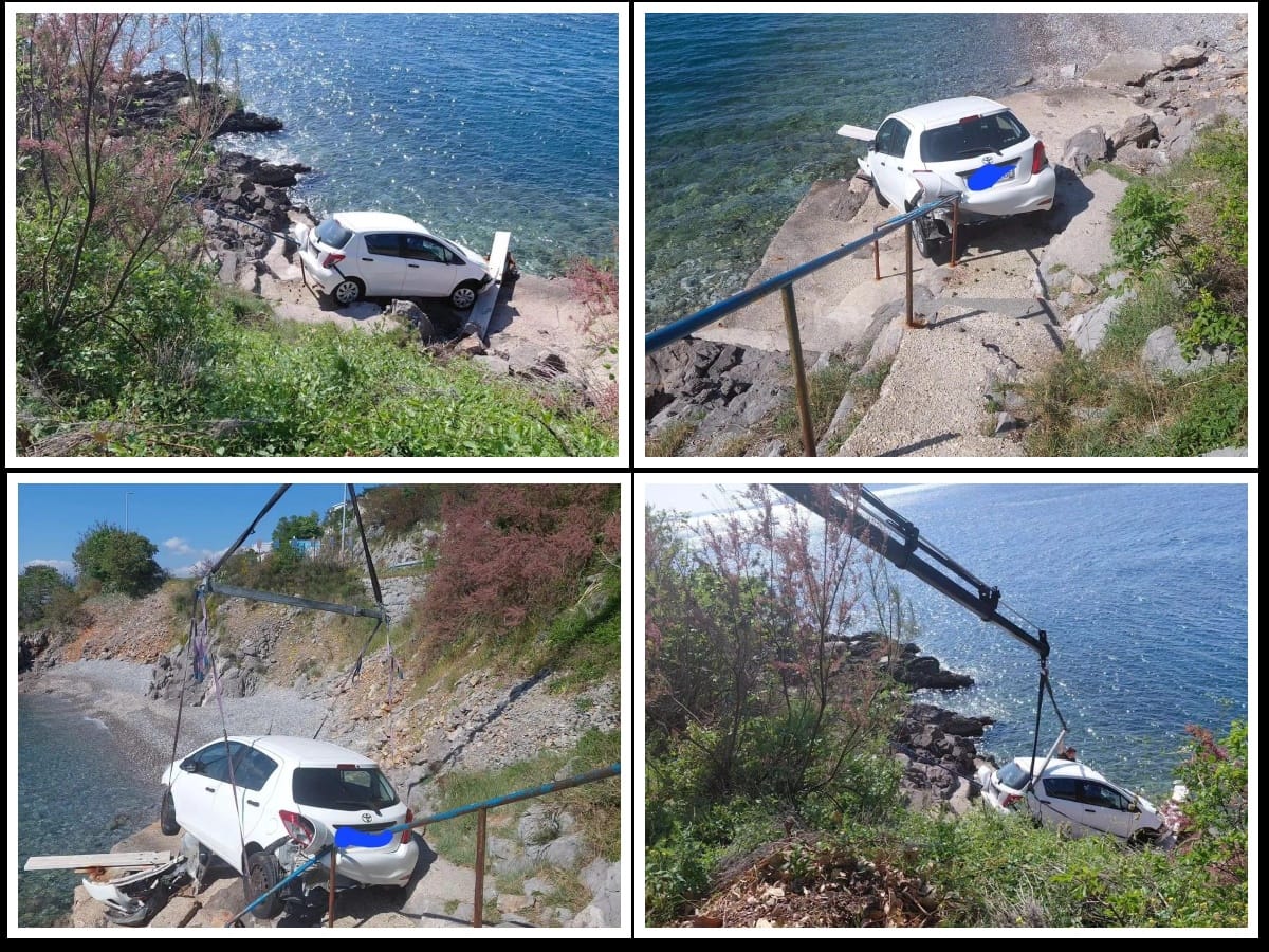 Automobil sletio s Jadranske magistrale: Dramatična akcija izvlačenja iz mora podno Velebita