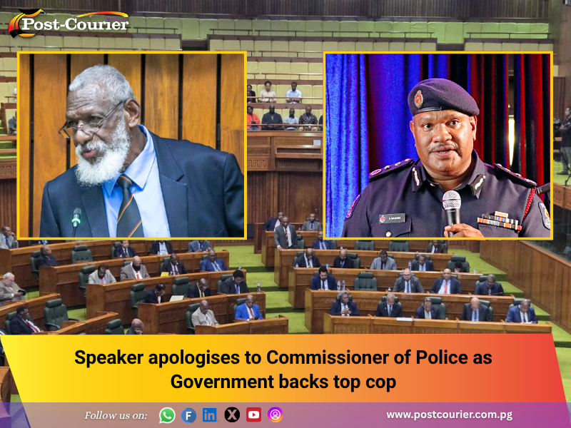 Speaker apologises to Commissioner of Police as Government backs top cop