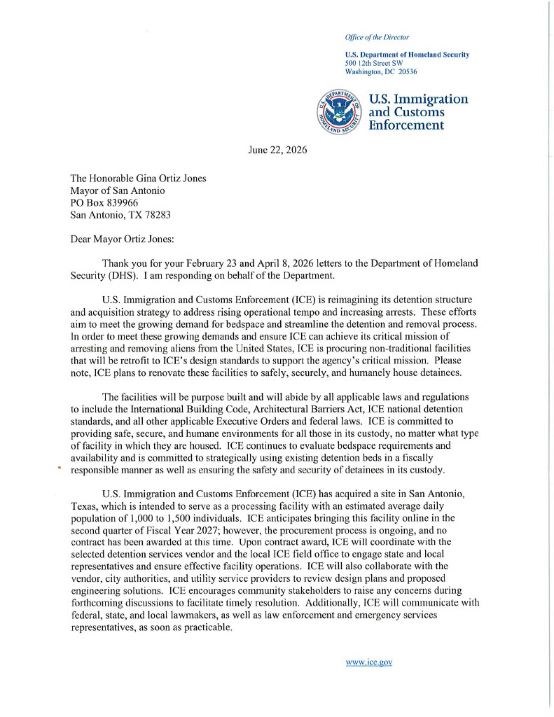 DHS responds to Mayor’s detention center letters